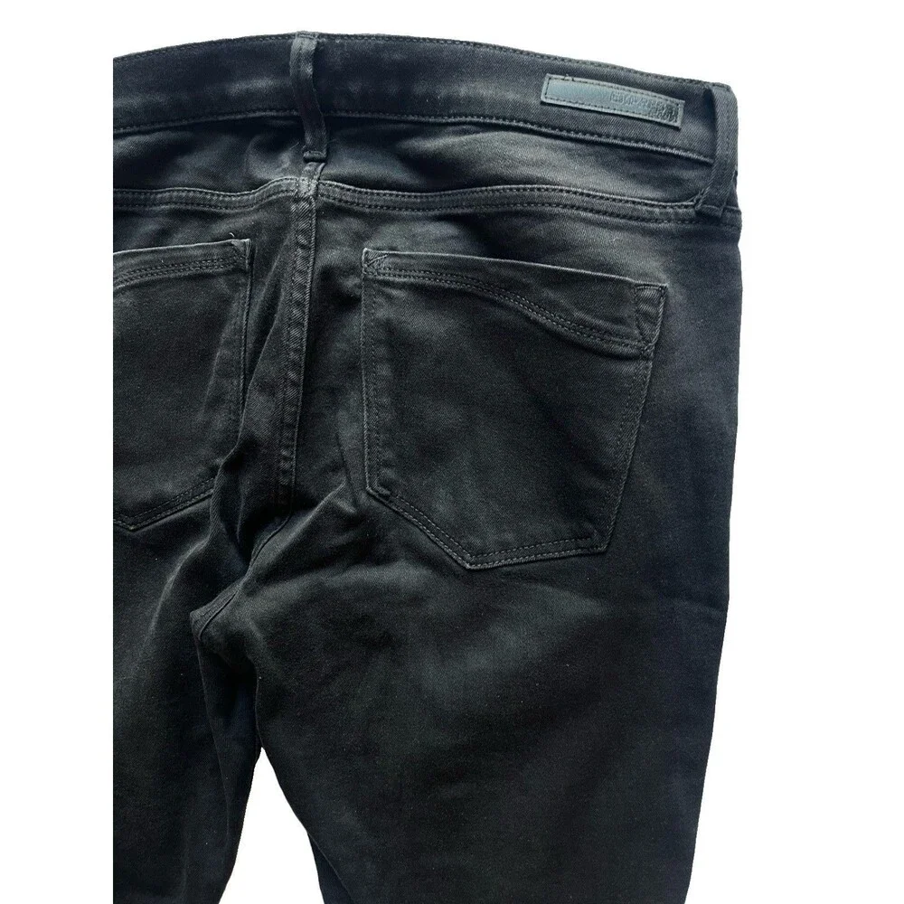 Express Women’s Black Jeans Size 12 Mid Rise Legging Distressed Stretch